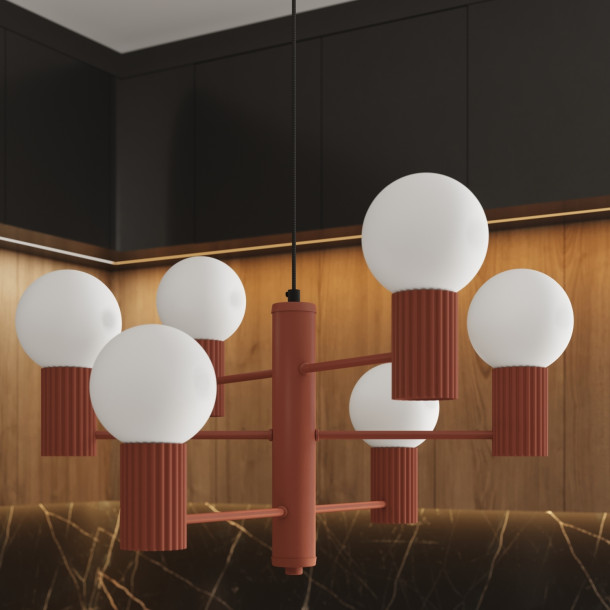 Lustre HALO 6 rouge ochra