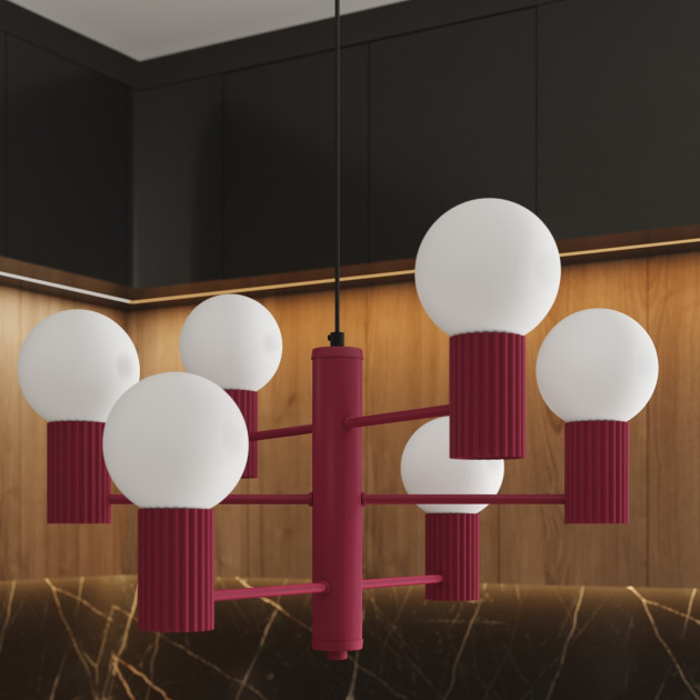 Lustre HALO 6 bordeaux