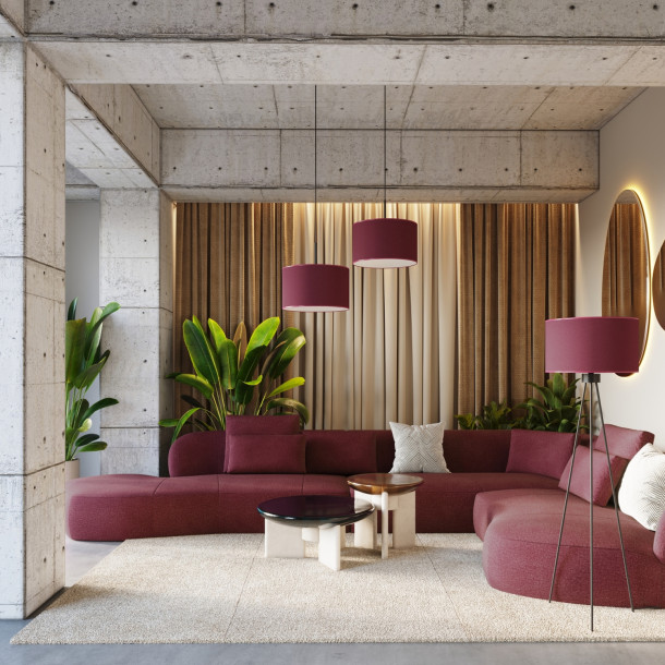 Lampe pendante NEVIA bordeaux