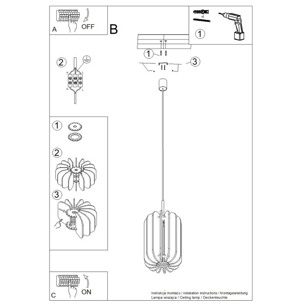 Lampe suspendue MULA 27 beige