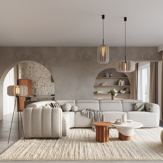 Lampe suspendue MULA 27 beige
