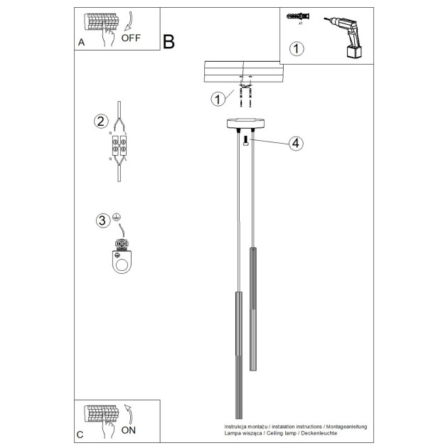 Lampe suspendue Aureyra 2P blanc