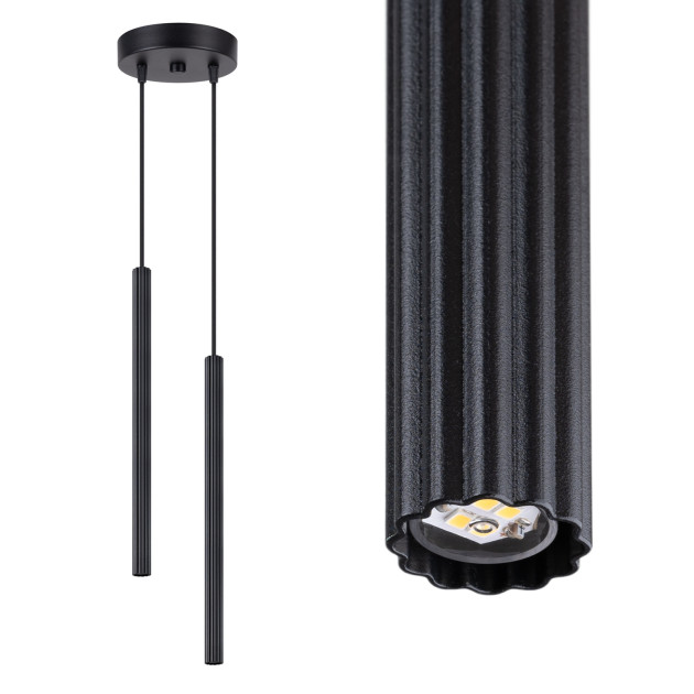 Lampe suspendue Aureyra 2P noir