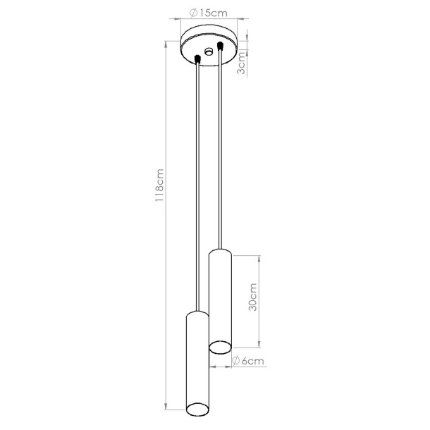 Lampe suspendue Noraaena 2P noir