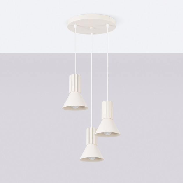 Lampe suspendue ESTRIA 3P beige