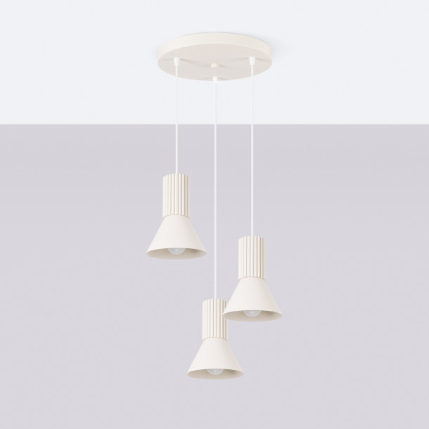 Lampe suspendue ESTRIA 3P beige