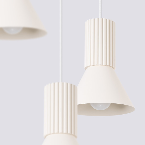 Lampe suspendue ESTRIA 3P beige