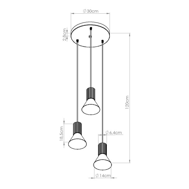 Lampe suspendue ESTRIA 3P beige