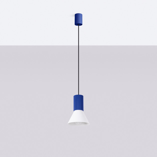 Lampe suspendue ESTRIA 1 blanc/ultramarine
