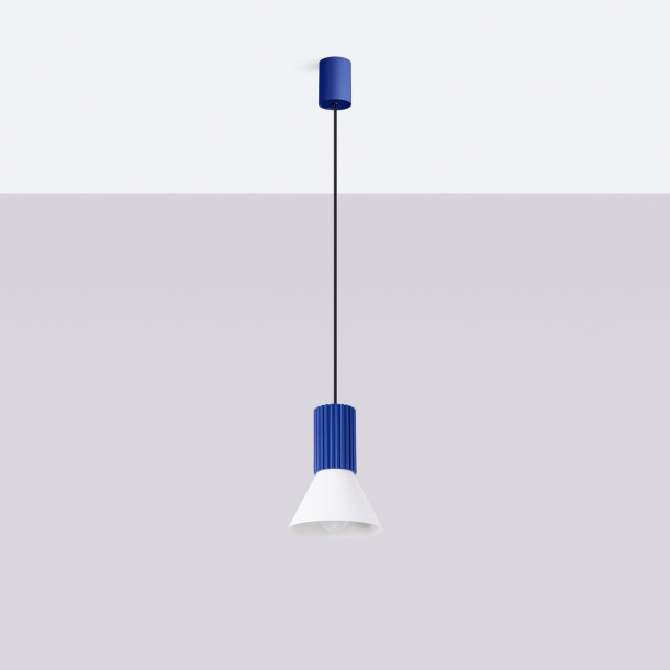 Lampe suspendue ESTRIA 1 blanc/ultramarine