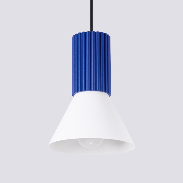Lampe suspendue ESTRIA 1 blanc/ultramarine