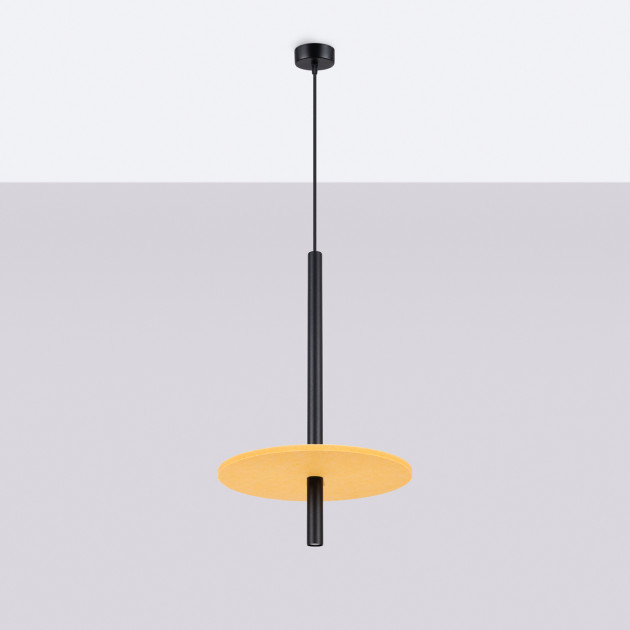 Lampe suspendue FELTRO 1 noir/jaune