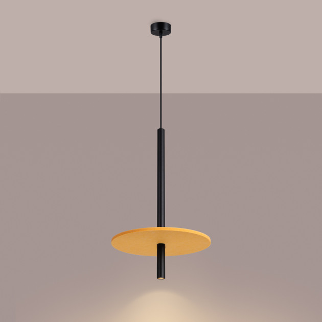 Lampe suspendue FELTRO 1 noir/jaune