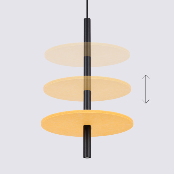 Lampe suspendue FELTRO 1 noir/jaune