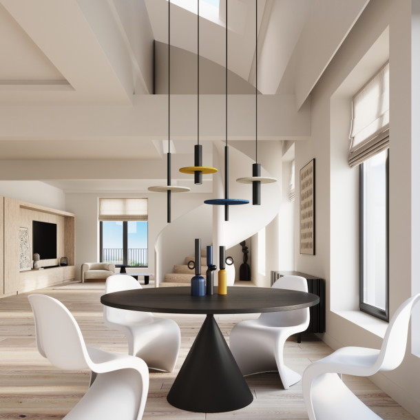 Lampe suspendue FELTRO 1 noir/jaune