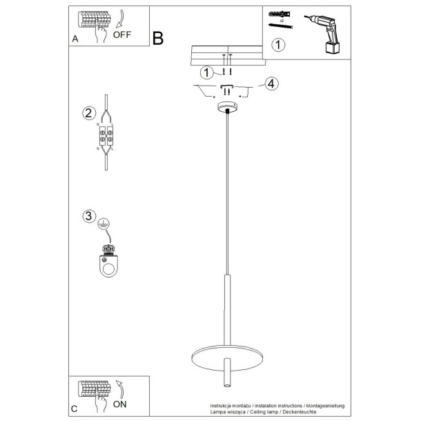 Lampe suspendue FELTRO 1 noir/marine