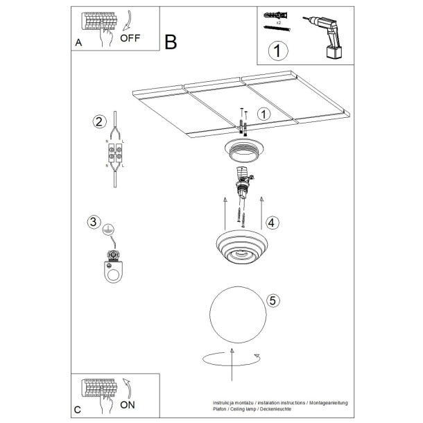 Plafonnier ZORI jaune IP44