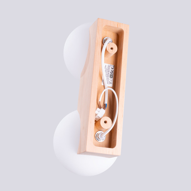 Plafonnier BULBO 2 bois naturel
