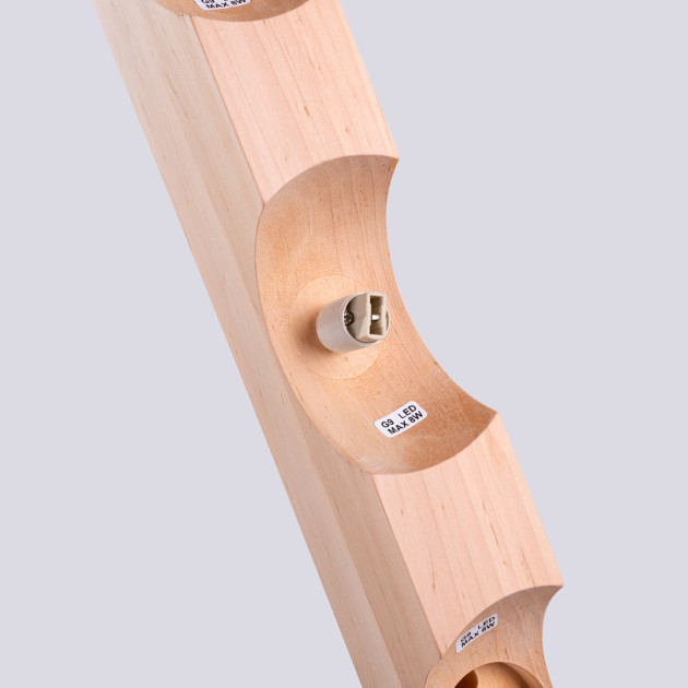 Plafonnier BULBO 3 bois naturel
