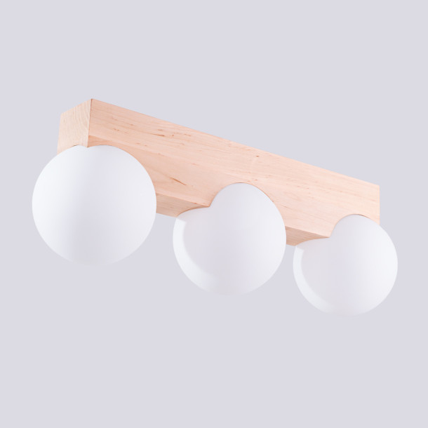 Plafonnier BULBO 3 bois naturel