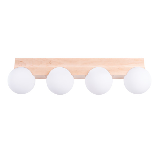 Plafonnier BULBO 4 bois naturel