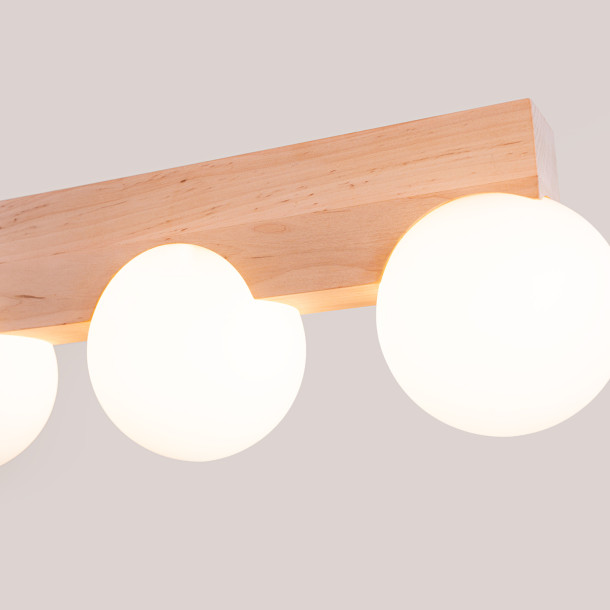 Plafonnier BULBO 4 bois naturel