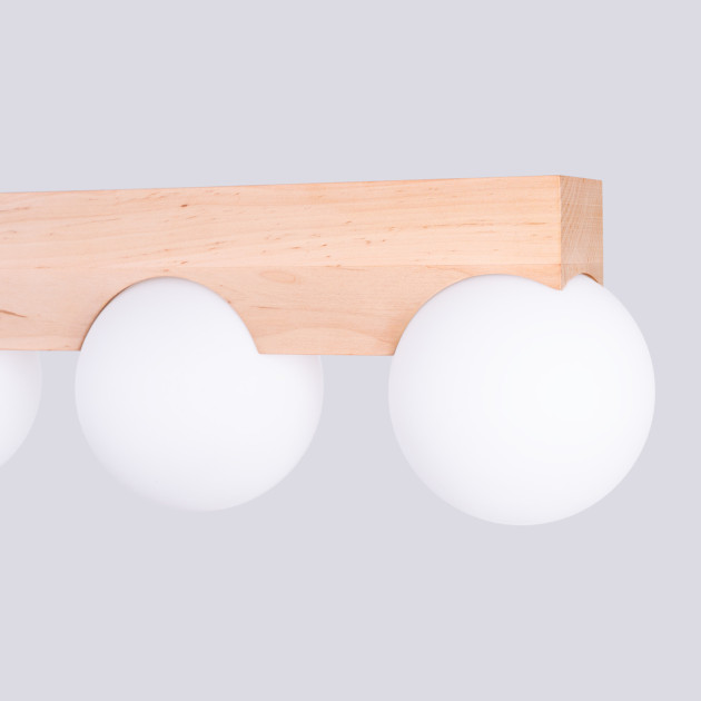 Plafonnier BULBO 4 bois naturel