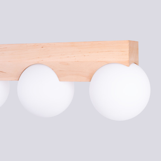 Plafonnier BULBO 4 bois naturel