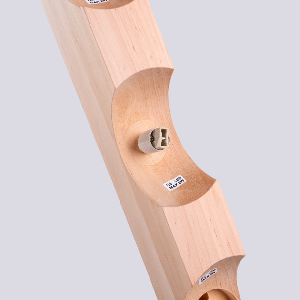 Plafonnier BULBO 4 bois naturel