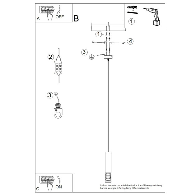 Lampe suspendue LAMI 1 blanc