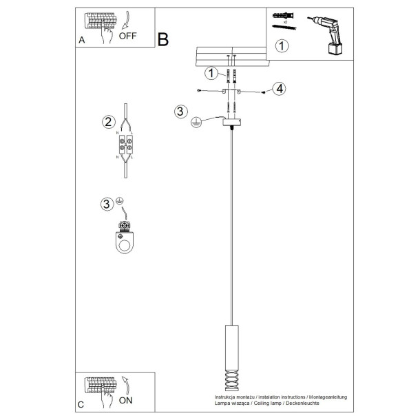 Lampe suspendue LAMI 1 blanc