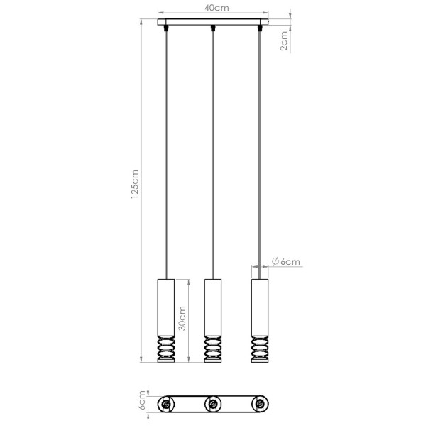 Lampe suspendue LAMI 3L blanc
