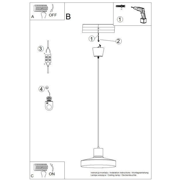 Lampe suspendue BILO noir