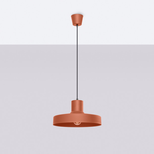 Lampe suspendue BILO rouge ocre