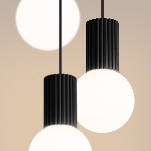 Lampe suspendue HALO 3P noir