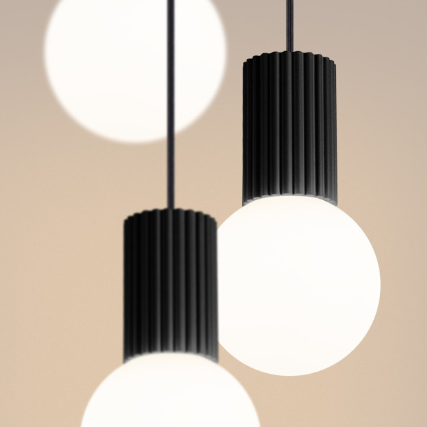 Lampe suspendue HALO 3P noir