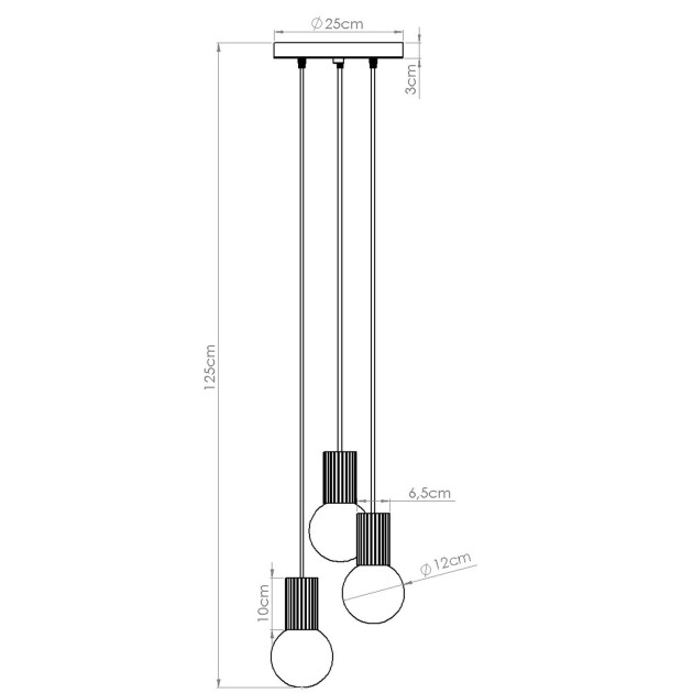 Lampe suspendue HALO 3P noir