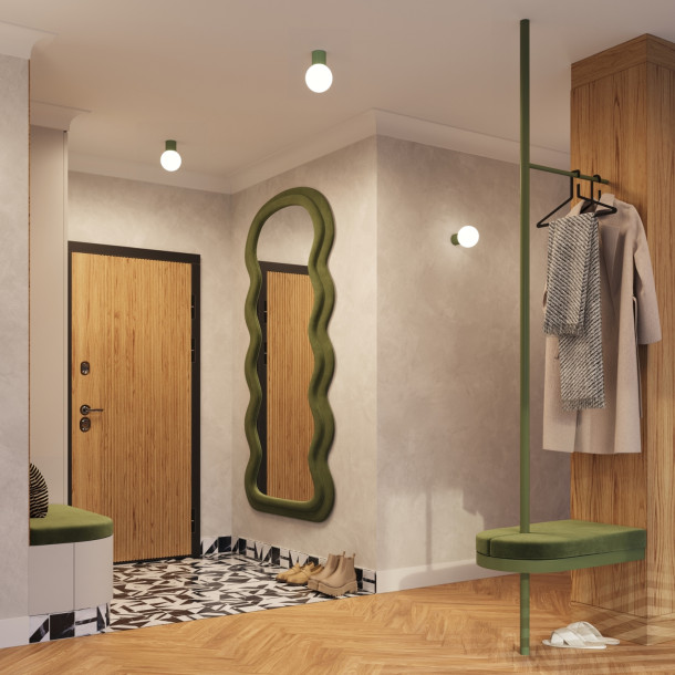 Applique HALO vert olive IP44
