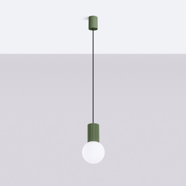 Lampe pendante HALO 1 vert olive