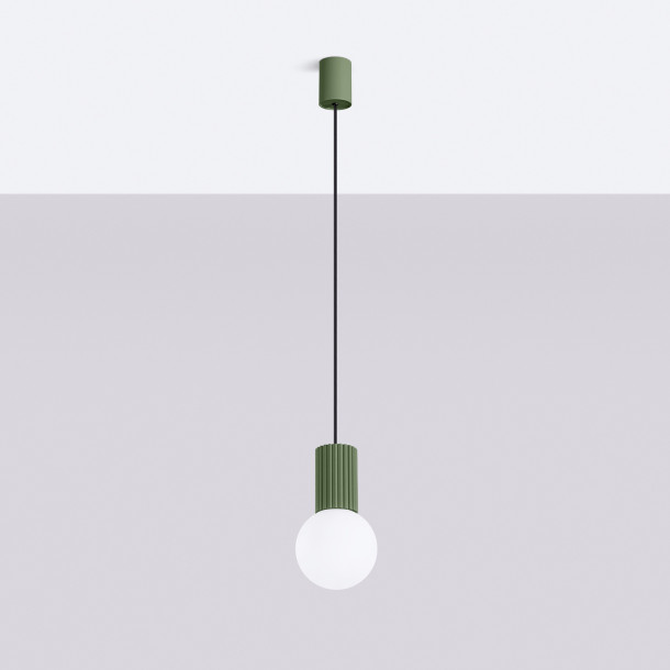 Lampe pendante HALO 1 vert olive