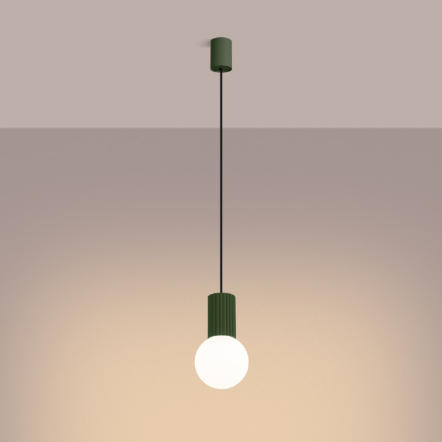 Lampe pendante HALO 1 vert olive