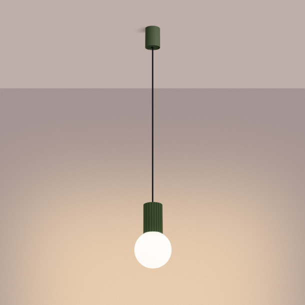 Lampe pendante HALO 1 vert olive