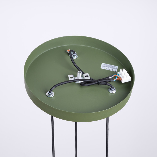 Lampe pendante HALO 3P vert olive