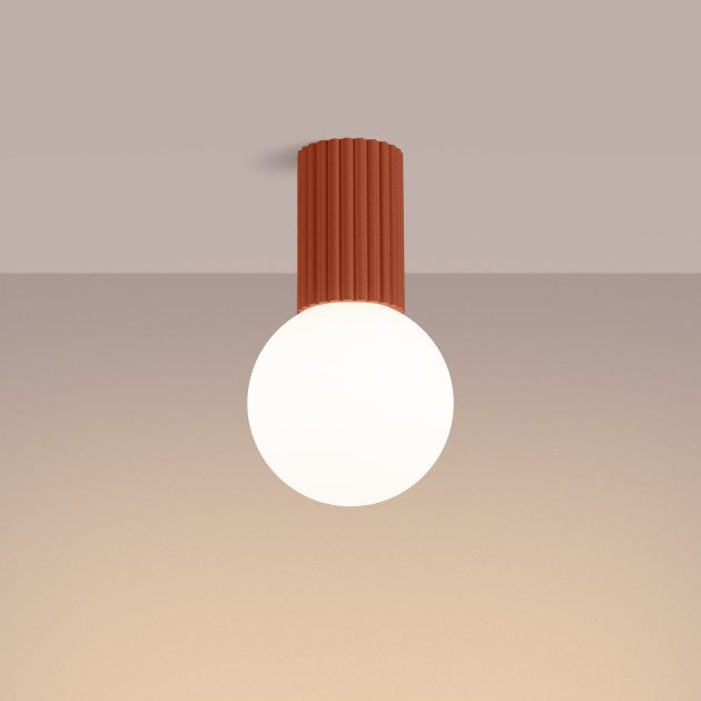 Plafonnier HALO rouge ochra IP44