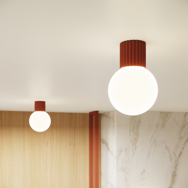 Plafonnier HALO rouge ochra IP44