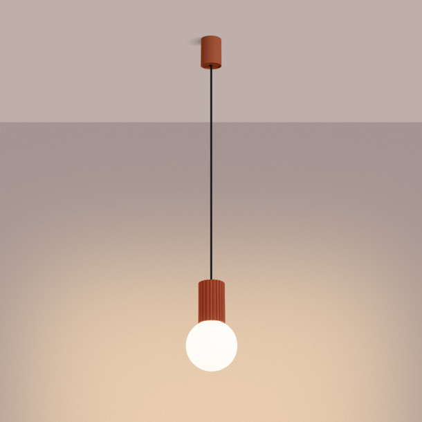 Lampe suspendue HALO 1 rouge ochra