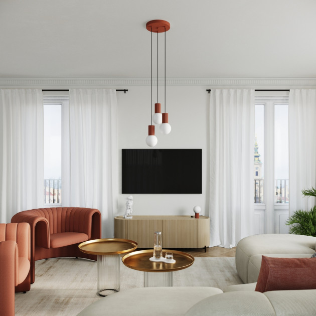 Lampe suspendue HALO 1 rouge ochra