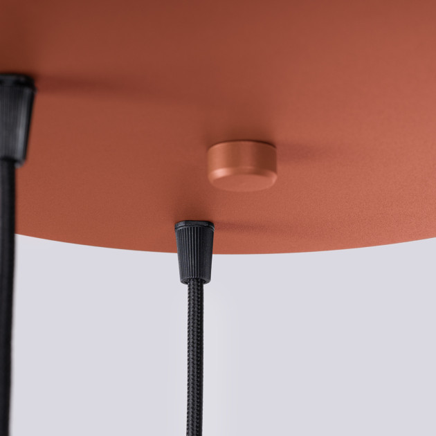 Lampe suspendue HALO 3P rouge ochra