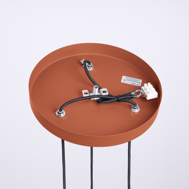 Lampe suspendue HALO 3P rouge ochra
