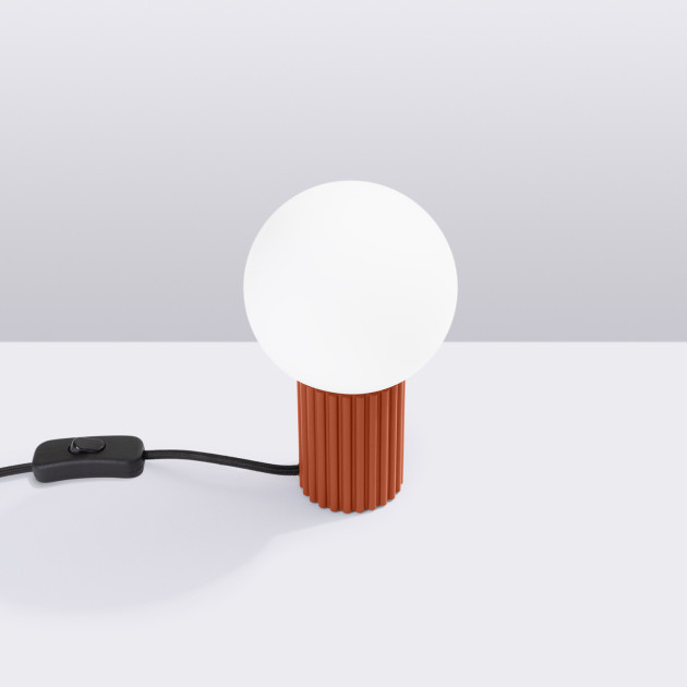Lampe à poser HALO rouge ochra